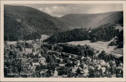 Ansichtskarte Sitzendorf Blick auf den Ort 1956