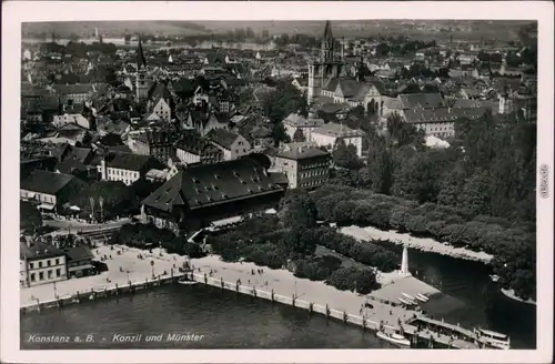Ansichtskarte Konstanz Luftbild - Konzil und Münster 1932
