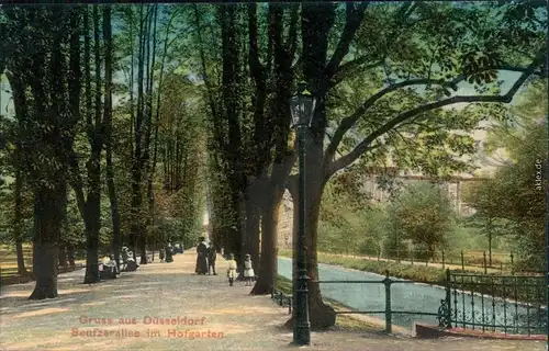 Ansichtskarte Düsseldorf Seufzerallee im Hofgarten 1915