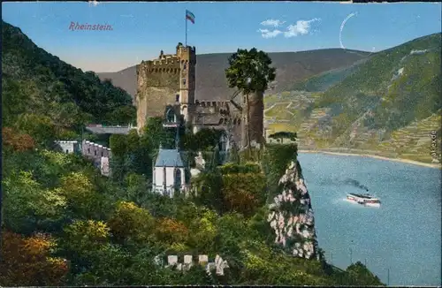 Ansichtskarte Bingen am Rhein Burg / Schloss Rheinstein 1915