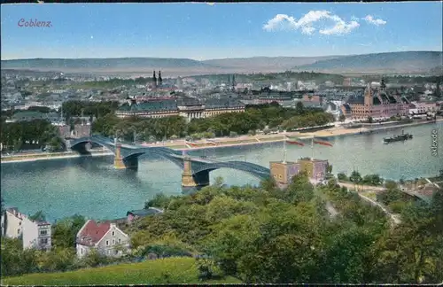 Ansichtskarte Koblenz Blick auf die Stadt 1915