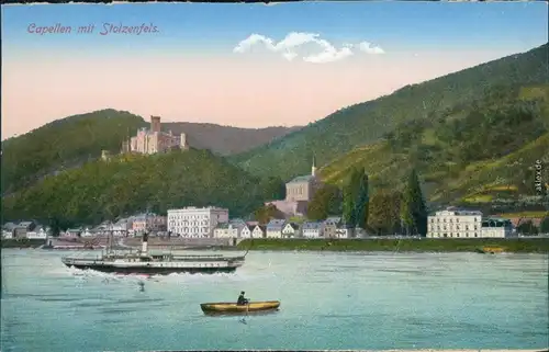 Stolzenfels-Koblenz Capellen mit Schloß Stolzenfels/Burg Stolzenfels 1910
