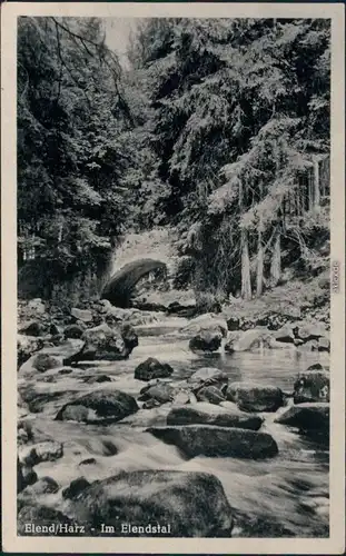 Ansichtskarte Elend (Harz) Bach im Elendstal 1952