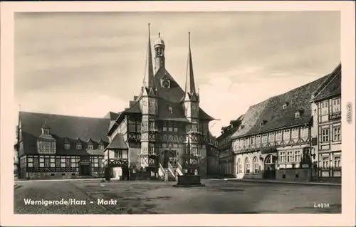 Ansichtskarte Wernigerode Markt 1960