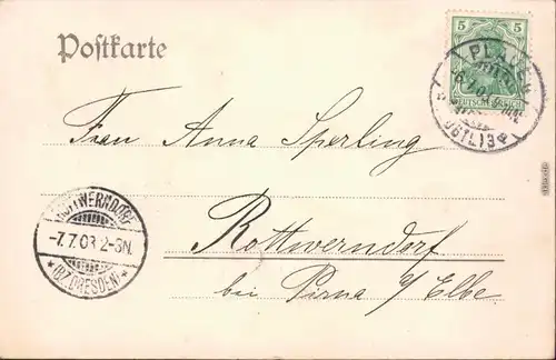  Glückwunsch / Grusskarten: Allgemein - Frau am Kartoffelschälen 1903