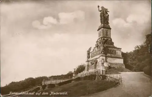 Ansichtskarte Rüdesheim (Rhein) National-Denkmal / Niederwalddenkmal 1927