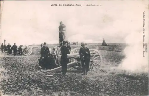 CPA Sissonne Camp de Sissonne - Artillerie 2 1914