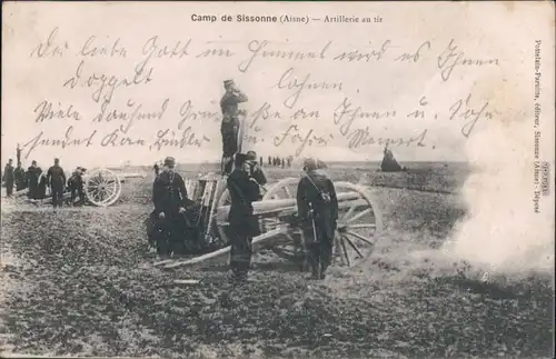 CPA Sissonne Camp de Sissonne - Artillerie 1914