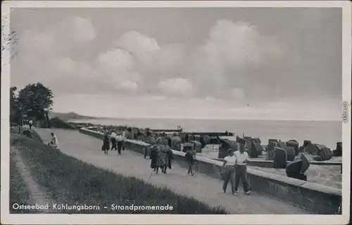 Ansichtskarte Kühlungsborn Strandpromenade mit Strandkörben 1954