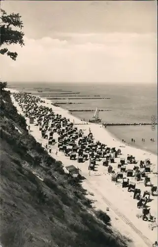 Ansichtskarte Koserow Strand mit vielen Strandkörben 1962