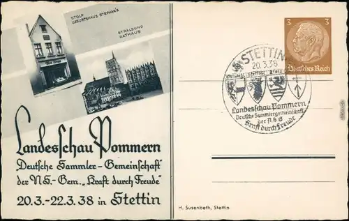Ansichtskarte Stettin Szczecin Landesschau Pommern - Stolp 1938