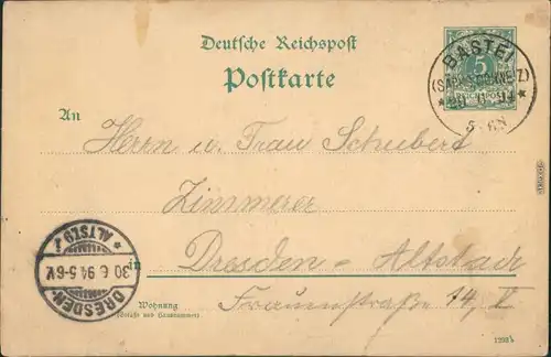 Rathen Bastei - Vorläufer AK b Bad Schandau Sächsische Schweiz 1894