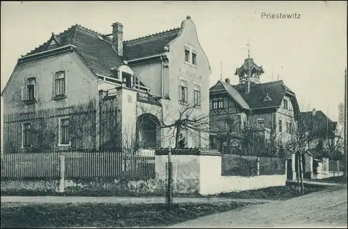 Ansichtskarte Priestewitz Villa - Straßenpartie b Ortrand Großenain 1912