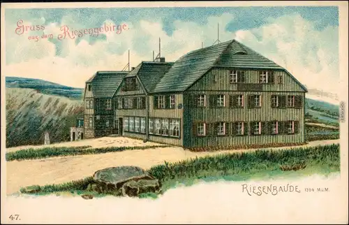 Ansichtskarte Krummhübel Karpacz Riesenbaude 1908