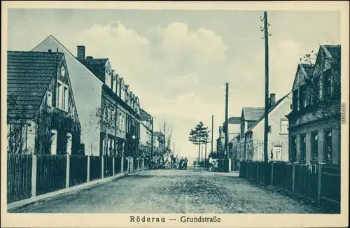 Ansichtskarte Röderau-Bobersen-Zeithain Partie in der Grundstraße 1924 