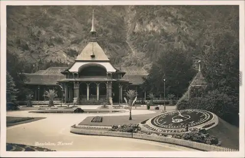 Ansichtskarte Interlaken Kursaal - Blumensonnenuhr 1930