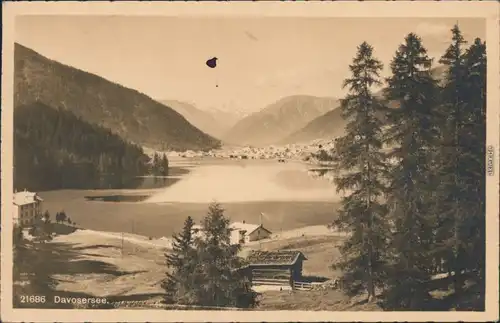 Ansichtskarte Davos Davoser See 1915
