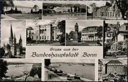 Ansichtskarte Bonn Universität, Münster Platz, Münster, Beethovenhaus 1960