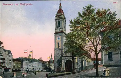 Ansichtskarte Eisenach Markt Patriotika 1915