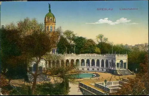 Ansichtskarte Breslau Wrocław Liebichshöhe 1914