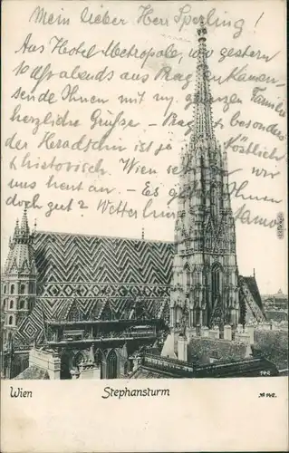 Ansichtskarte Wien Stephansdom und -turm 1899