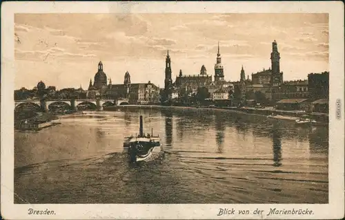 Altstadt-Dresden Marienbrücke zur Hofkirche und Frauenkirche 1925