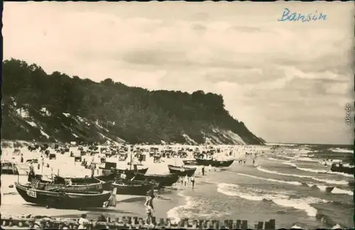 Ansichtskarte Bansin-Heringsdorf Usedom Strand mit Steilküste 1959