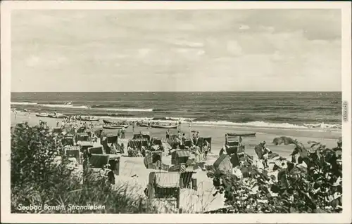 Ansichtskarte Bansin-Heringsdorf Usedom Strandleben 1954