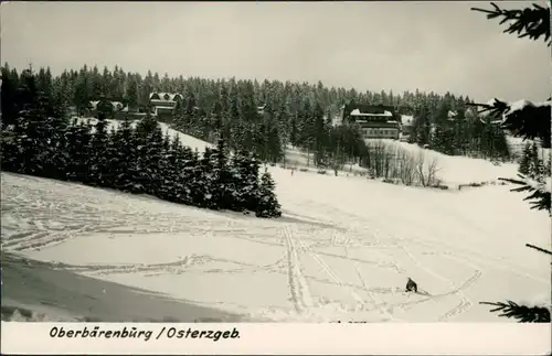 Ansichtskarte Oberbärenburg-Altenberg (Erzgebirge) Blick auf den Ort 1959