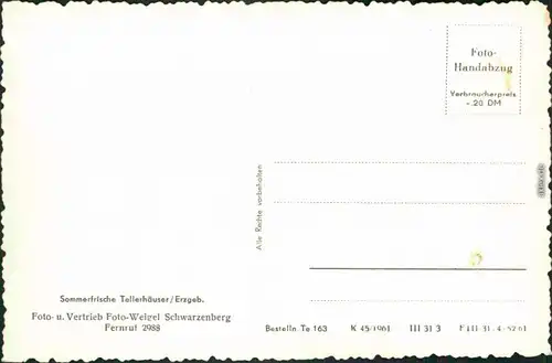 Ansichtskarte Tellerhäuser-Breitenbrunn (Erzgebirge) Panorama-Ansicht 1961