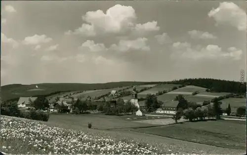 Schellerhau-Altenberg (Erzgebirge) Panorama-Ansicht mit Kirche 1962