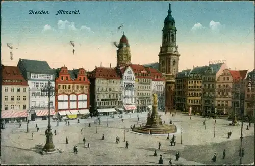 Ansichtskarte Innere Altstadt-Dresden Altmarkt 1928