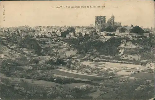 CPA Laon Panorama-Ansicht mit Kathedrale 1913