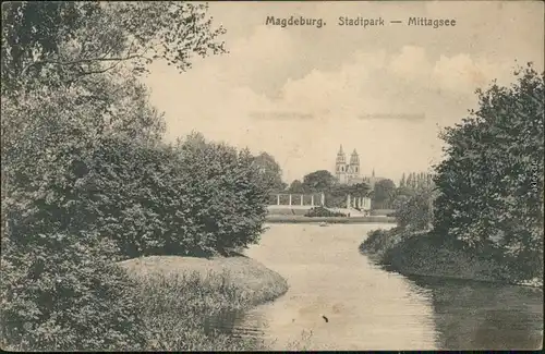 Werder-Magdeburg Stadtpark/Kulturpark Rotehornpark - Adolf-Mittag-See 1913