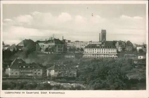 Ansichtskarte Lüdenscheid Blick zum Städtischen Krankenhaus 1955