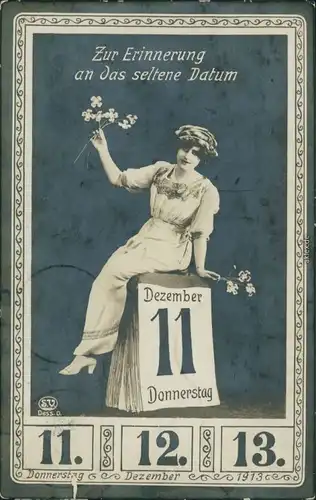 Ansichtskarte  Glückwunsch / Grusskarten: Allgemein - 11.12.13 Datum 1913