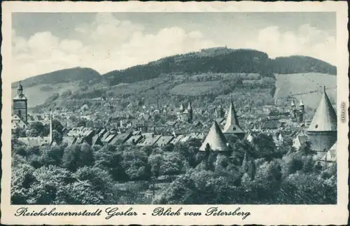 Ansichtskarte Goslar Panorama-Ansicht mit Blick von Petersberg 1940