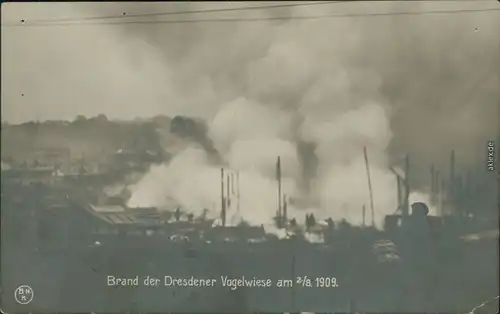 Foto Dresden Brand der Dresdener Vogelwiesen 1909 Privatfoto