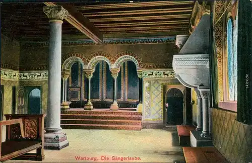 Ansichtskarte Eisenach Wartburg - die Sängerlaube 1910