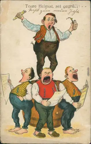 Ansichtskarte  Scherzkarten - Treue Heimat, sei gegrüßt 1923