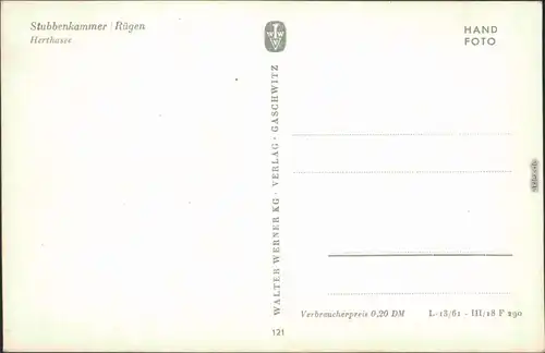 Ansichtskarte Stubbenkammer-Sassnitz Saßnitz Herthasee - Uferbereich 1961