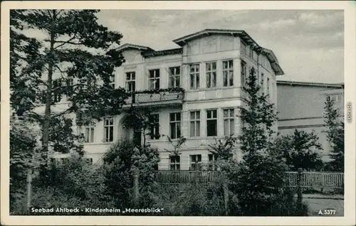 Ansichtskarte Ahlbeck (Usedom) Kinderheim "Meeresblick" 1958