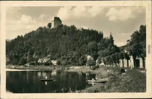 Ansichtskarte Ziegenrück/Saale Panorama-Ansicht am See 1956