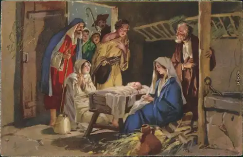 Ansichtskarte  Jesus Christus (Bibel) - Krippe 1942