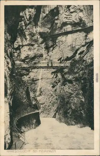 Ansichtskarte Meiringen Aareschlucht mit Brücke 1932 