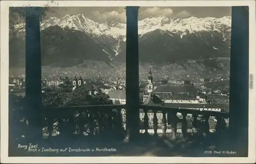 Innsbruck Panorama-Ansicht vom Inselberg auf die Stadt und der Nordkette 1931