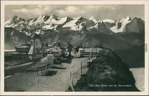 Ansichtskarte Arth SZ Rigi Kulm und die Berneralpen 1930