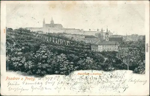 Ansichtskarte Prag Praha Panorama-Ansicht mit Kirche und Dom 1902