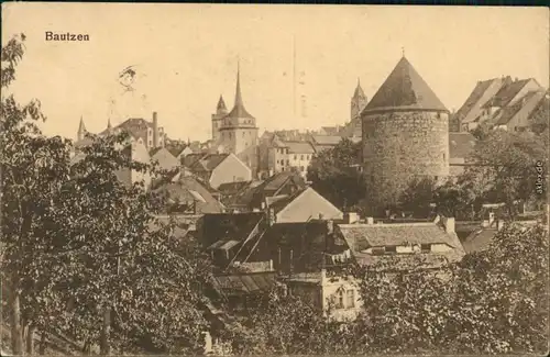 Ansichtskarte Bautzen Budyšin Panorama-Ansicht mit Turm und Kirchen 1932