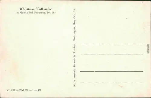 Ansichtskarte Eisenberg (Thüringen) Walkmühle mit Weide 1956